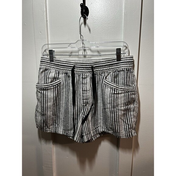 Gap Women’s Pull on Drawstring Shorts With Pockets Blue White Stripe Women’s Med - Picture 1 of 6